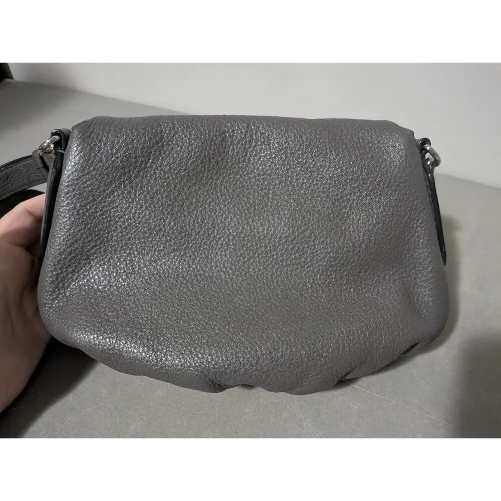 Marc by Marc Jacobs Classic Q Natasha Crossbody Bag Gray Pebbled Leather Y2K
